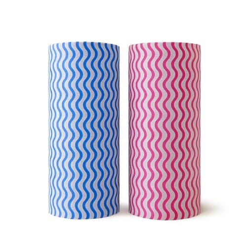 Image of Non Woven Reusable & Washable Kitchen Towel Roll | Ultra Absorbent, Antimicrobial & Anti Odour for Spotless Cleaning | Quick Dry Multi Purpose Hand or Machine Washable (2 Rolls, Upto 120 Pulls)