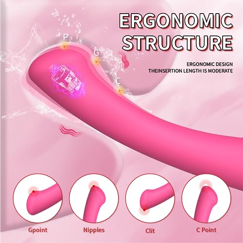 Clitoral G Spot Vibrator Sex Toy for Women,Personal Wand Massager with 9 Vibrating Modes,Waterproof Bullet Finger Anal Training Vibrators for Couple,Soft Silicone Dildo Adult Sex Toys&Game (Pink) - Image 4
