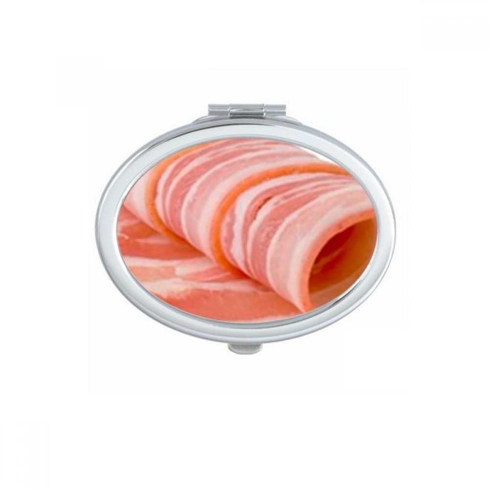 Miroir de Maquillage Compact Ovale avec Design de Viande Crue d'Agneau DIYthinker
