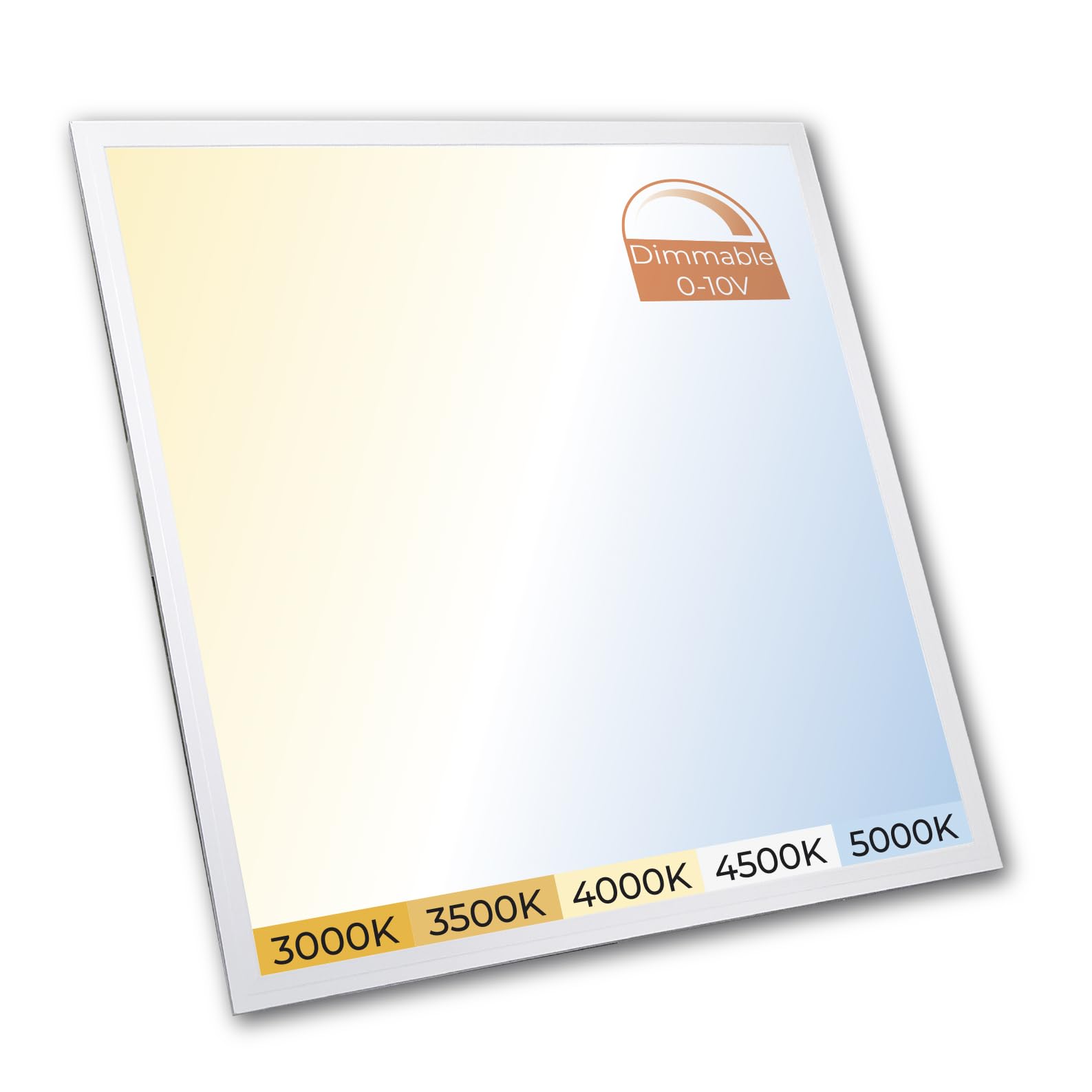 LED ATOMANT 2x2 LED Flat Recessed Panel Light, 48W 5000 Lumens, 5CCT Selectable (3000K–5000K), Power Selectable 30W–48W, 0–10V Dimmable Ceiling Panel