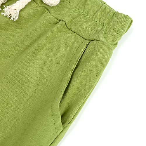 Image of KISBINI Toddler Kids Plain Short Sleeve T-Shirt and Shorts Set Unisex Cotton Summer Outfit Clothes for Little Boys or Girls