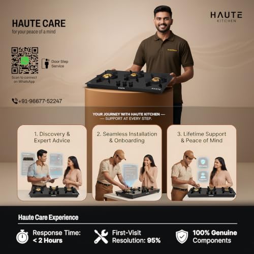 Image of Haute Essencia Elite series 4 Burner Manual Gas Stove | 1.2 MM Stainless Steel body 5 year warranty| Door Step service | 2 year product Warranty by Haute Home