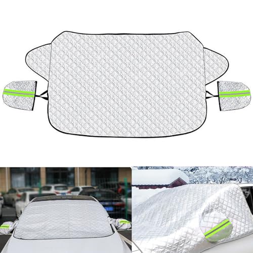 Image of Windshield Snow Cover, Front Windshield Cover for Ice and Snow, Wear-resistant Snow Frost Protection Auto Cover with Independent Earmuffs, Four Seasons Universal Protection Cover, Universal for Cars
