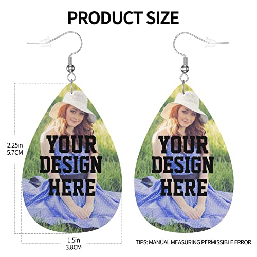 Custom Leather Earrings Personalized Fashionable Earrings with Your Text/Photo/Picture for Women as Anniversary Wedding Christmas Birthday Gift2