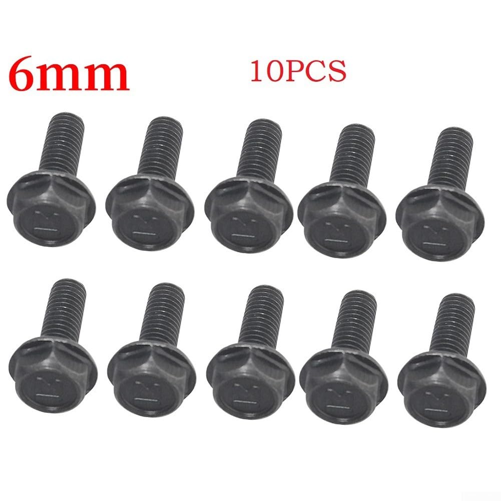 10 viti per lama per sega, M6, M7, M8, filettatura sinistra, in acciaio al carbonio, flangia esagonale, zincate, per parti di macchine da taglio (6 mm)