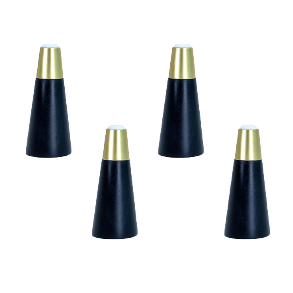 4 piedini di ricambio conici conici in legno massello, per mobili da tavolo, gambe per mobili in legno, per divano, letto, sedia, divano, piedini in legno (nero, 10 cm)