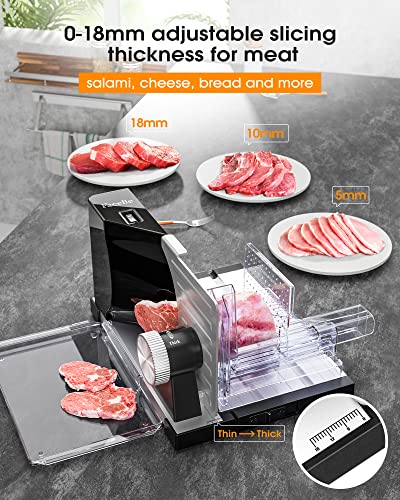 Brotschneidemaschine Facelle Allesschneider Elektrischer mit Edelstahlklingen, 160W Wurstschneidemaschine mit… – Bild 3