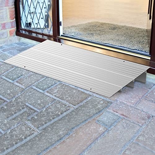 Door Threshold Ramp 3" Rise Door Ramp Aluminum Entry Ramp or Doorways Rated 800 lbs Load Capacity forWheelchair Scooters Power Chairs Walkers Metallic by DWALE - Image 7