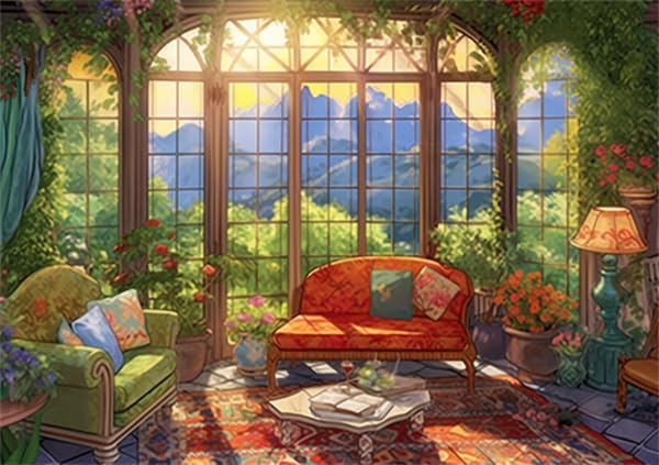 Puzzles for Adults 300 Pieces Jigsaw Puzzles Garden Country House Formation Wooden DIY Home Decor Wall Art Game Toy Gift for Dad Mom Wife 14.9'' x