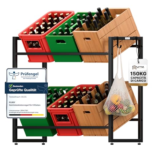 Rumy Scaffalatura per 6 Casse Nero