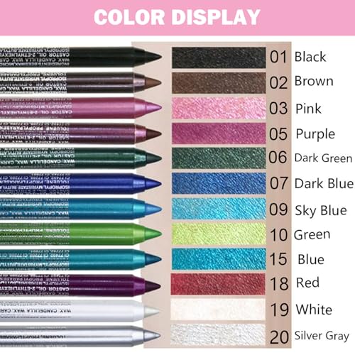 Set de 12 delineadores gel color waterproof miniatura 7