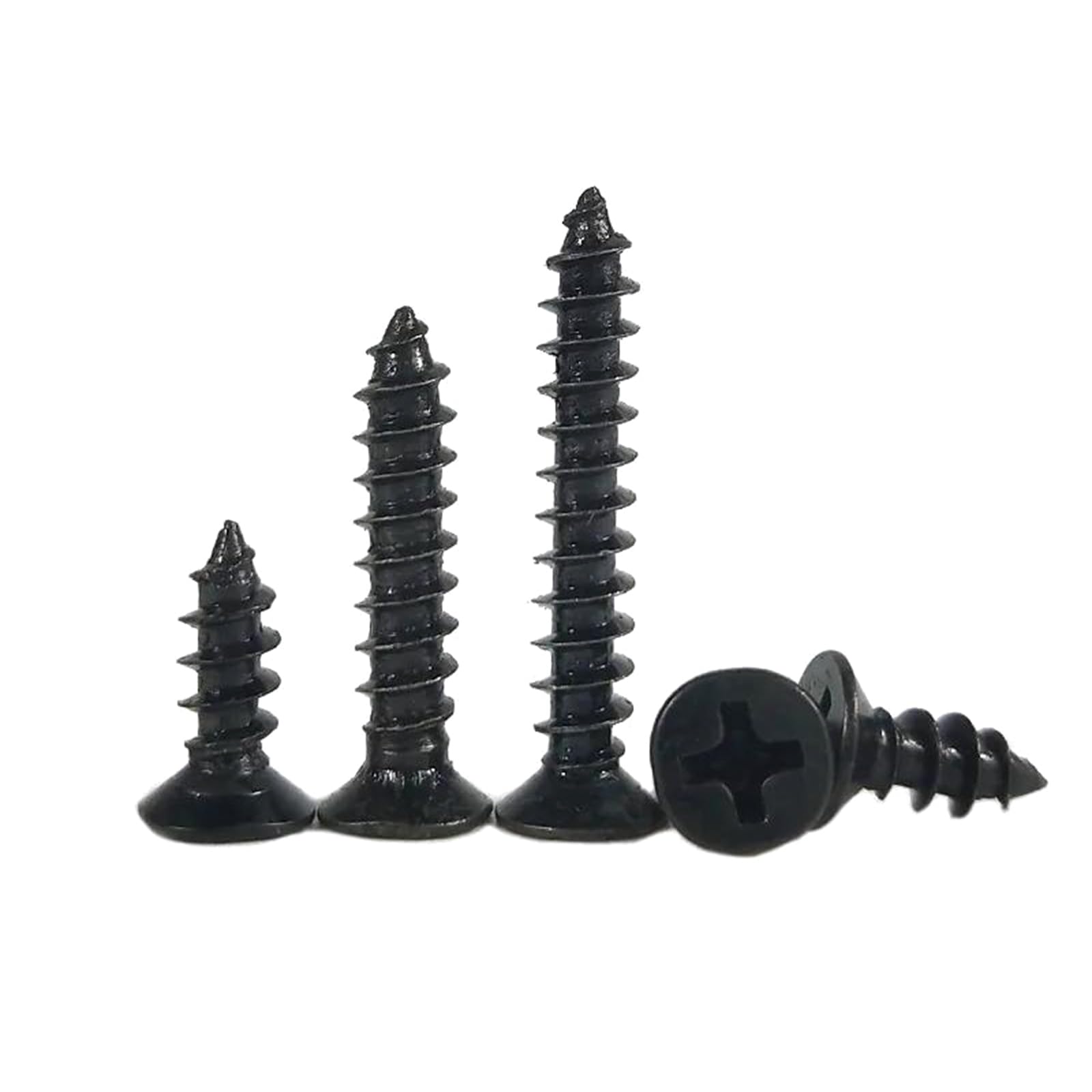 Viti autofilettanti 100 Viti autofilettanti for Legno a Testa Svasata con Intaglio a Croce in Acciaio al Carbonio Nero M3/M3.5/M4/M5, M4x22 mm(M4x20mm)