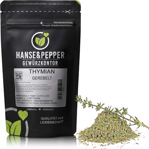 100g Thymian getrocknet gerebelt besonders aromatisch ohne Zusätze natürlich vom Hanse&Pepper Gewürzkontor - Gourmet Serie