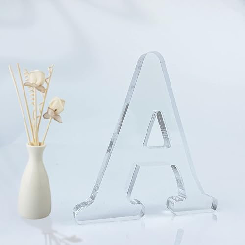 Miniatura 8 de Letras acrílicas diseñables de 4 pulgadas, letras acrílicas sin terminar para decoración de pared, letras decorativas de pie, rebanadas, decoración