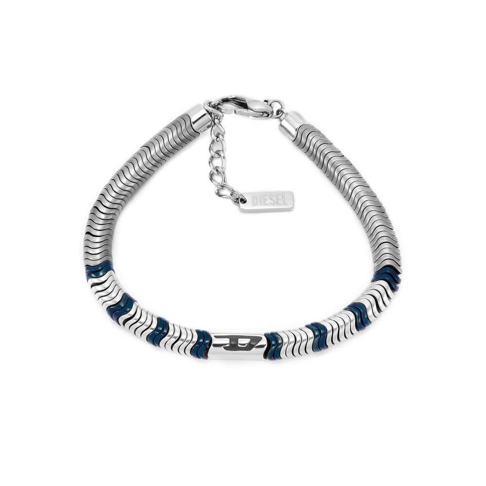 Diesel Men's Stainless Steel with lobster hook or fold over closure bracelet Carbon Black