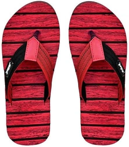 AltekMen's Rubber Sole Flip Flop Footwear Casual Light Weight and Stylish Indoor Outdoor Water Proof Slippers | Comfortable Chappal for Daily Use- (Size - 7,Red)