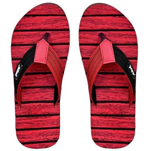 AltekMen's Rubber Sole Flip Flop Footwear Casual Light Weight and Stylish Indoor Outdoor Water Proof Slippers | Comfortable Chappal for Daily Use- (Size - 7,Red)