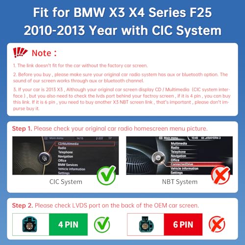 Pantalla Road Top 12.3" Carplay para BMW X3 X4 F25 miniatura 3