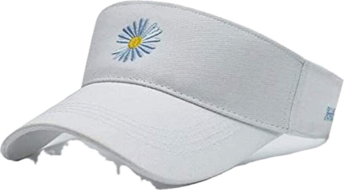 ZekiMens Sun Hat 1PC Summer Visor Sun Hat Sports Cap Golf Tennis Beach Adjustable (Special for Sports)(White)