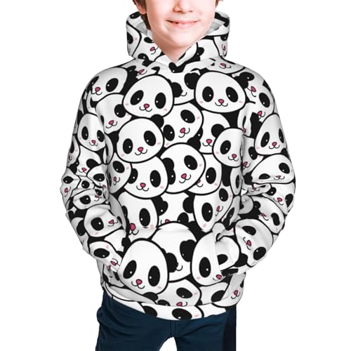 Cute Panda Face Kid Hoodies Boys Sweatshirts Girls Pullover with Pocket3