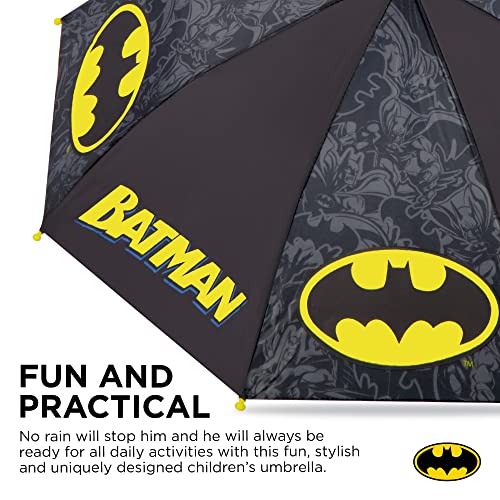 Dc Comics Kids Umbrella, Batman Rain Wear For Boys Ages 3-6, Black #TOP3