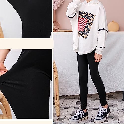 Baby Girls' 3-Pack Leggings Cotton Basic Legging for Kids Fitting Long Pant Girls Leggings Toddler Active Leggings4