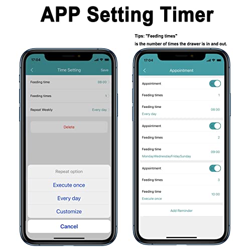 Kivniehi Wifi Automatic Fish Feeder For Aquarium, Auto Fish Food Dispenser For Fish Tank With App Control Timer Usb Powered Drawer Delivery Does Not Spoil Fish Food, Moisture Proof, Won't Clog, 430Ml #TOP2