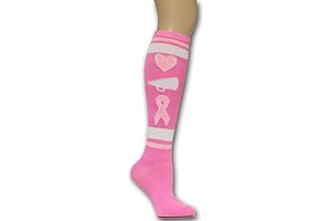 Cheerleading Knee High Socks: Support for Breast Cancer Awareness