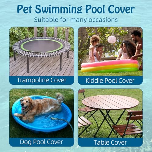 Rypet 39.5 inch Pet Pool Cover Foldable Round Dog Swimming Pool Covers Kiddie Pool Cover,Leak Proof Washable Kiddies Pet Small Paddling Bath Accessories for Dog Kiddie Pool Bathing Tub by Rypet - Image 6
