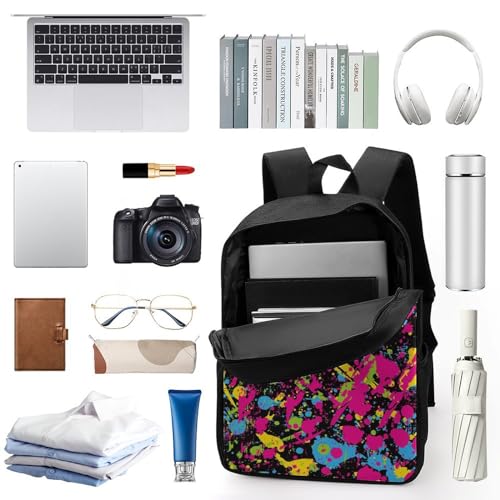 MENRIAOV Splatter Paint Color And Splashes Style Unisex Double Shoulder Backpack Graphics Printed Bags Casual Daypack Travel Computer Backpacks for 17 Inch Laptop3