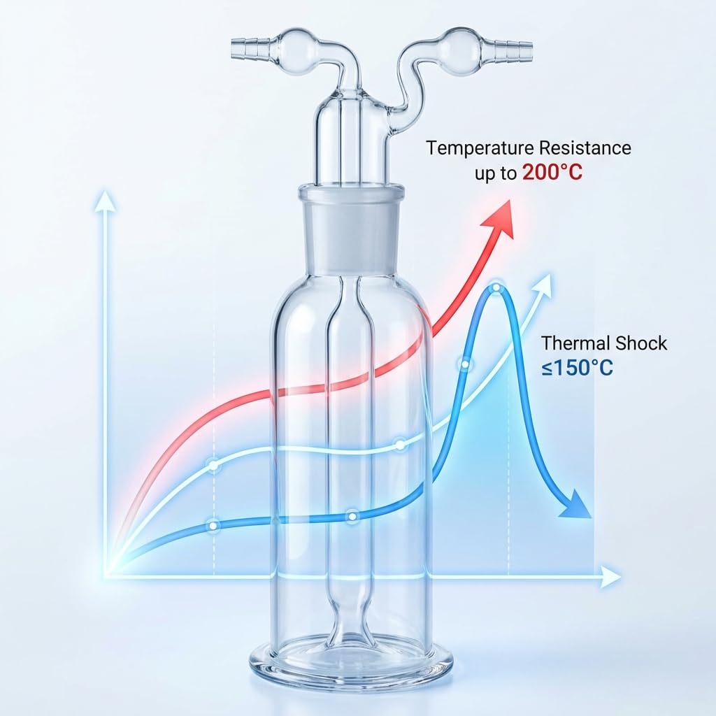 QWORK 500ml Gas Washing Bottle - Lab Glassware -6 QWORK 500ml Gas Washing Bottle - Lab Glassware -6