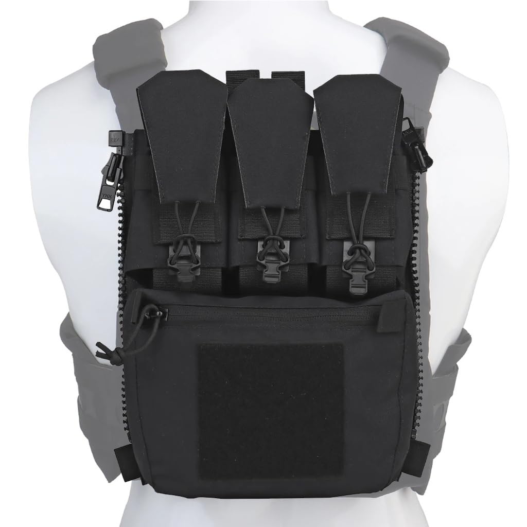 Kieszeń Wielofunkcyjna Szturmowa Dostosowująca Się Do Panelu Tylnego Zip Na Tylnym Plecaku Kamizelka Taktyczna FCPC V5 Plate Carrier Torba Na Akcesoria GP Pouch (Color : BK)