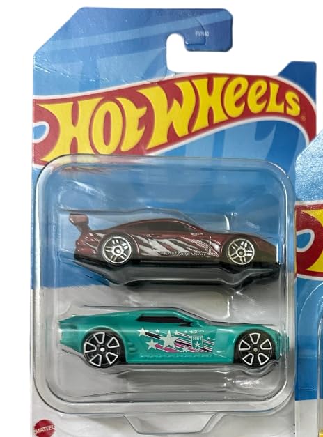 Image of Hot Wheels 2 Cars Pack Bullet Proof and Nissan Silvia S15 Die-Cast Vehicle by Small CLAP for 3 Years & Above (RedGreen)