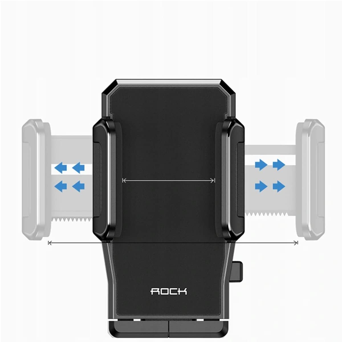 Rock Bike Holder for Smartphone Black Plastic and Metal Compatible with Smartphones 48mm to 94mm wide Compatible with Bike, Scooters and Scooters