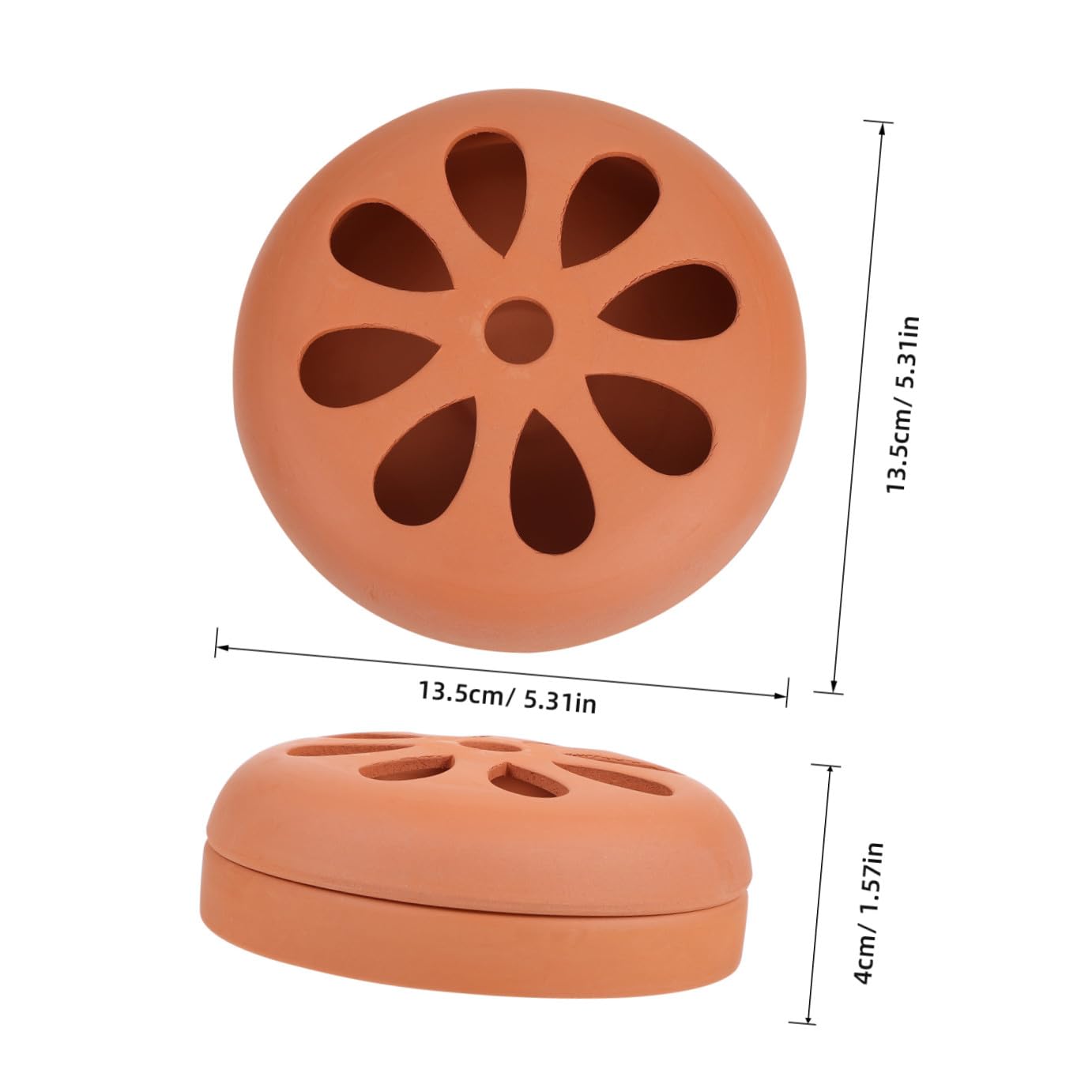 ULTECHNOVO Porta Zampirone Terracotta 2 Pezzi Bruciatore Profumato Decorativo in Terracotta Marrone, Sicuro per Uso Esterno, per Patio e Pesca