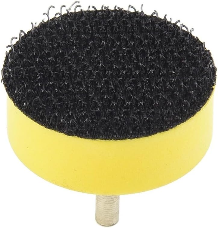 25mm Hook-and- Sanding Pad Backing Pad D4000 & D3000 Rotary Tools – PU + Construction, 1-Piece Yellow/Silver/Black Abrasive Accessory Polishing, Wood, & Automotive Surfaces