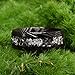 Concept Knight Black Damascus Steel Rings for Men Women 8mm Hammered Inlaid Silver Foil and Meteorite Men's Engagement Wedding Bands Stylish Suitable for Anniversary