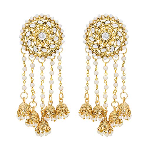 Jewel India Ethnic Bollywood Fashion Jewelry Traditional Bahubali Indian Long Gold Partywear Jhumka Jhumki Chandbali Wedding Earrings2