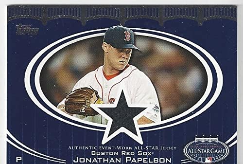Jonathan Papelbon All Star Stitches Game Used Jersey Memorabilia Relic Collectible Baseball Card - 2008 Topps Baseball Card #AS-JP (Boston Red Sox)