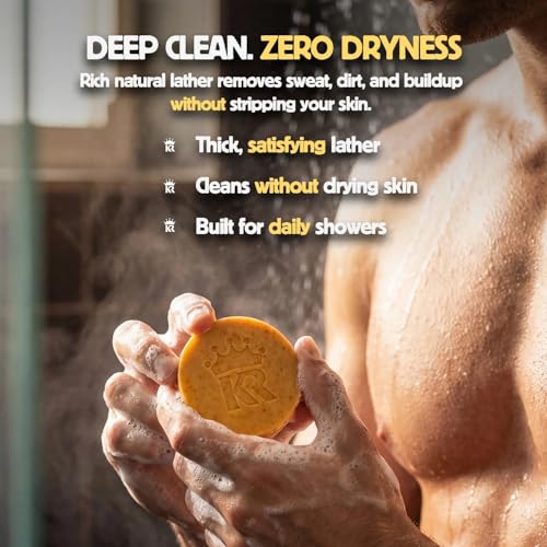 Image of Organic Cold Process Soap Bars for Men, Moisturizing Body Wash 3-Pack