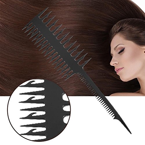 Peine para cabello teñido doble cara negro miniatura 2