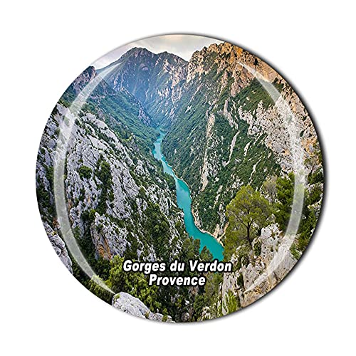 Timefly Aimant de réfrigérateur Gorges du Verdon Provence France Souvenir touristique en cristal collection cadeau autocollant magnétique pour réfrigérateur, 5X5cm (1.97X1.97in)