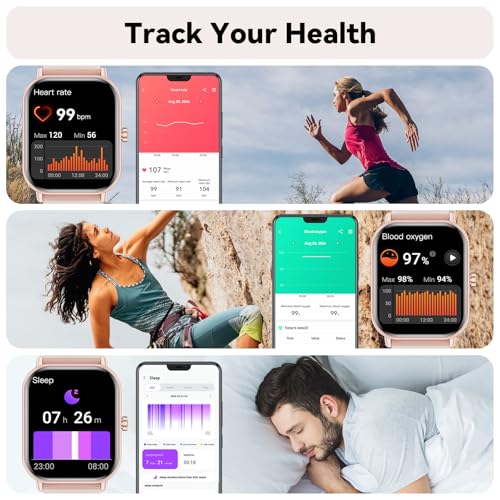 Smartwatch voor heren Dames Beantwoorden/bellen, 1,85''HD smartwatch met 24/7 hartslag SpO2-slaapmonitor, 110+ sportfitnesshorloge, IP68 waterdichte activiteitstracker voor Android iOS - Afbeelding 5