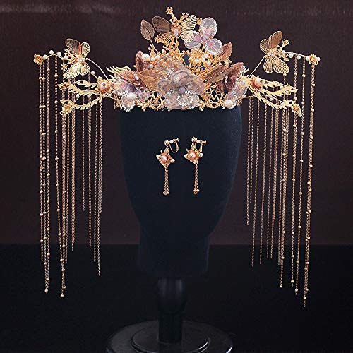 NOLOGO Hytx-mhp 2020 Bride Chinese Headdress Suit red Hair Decoration Ancient Costume Accessories Classical Wedding Hair Ornaments