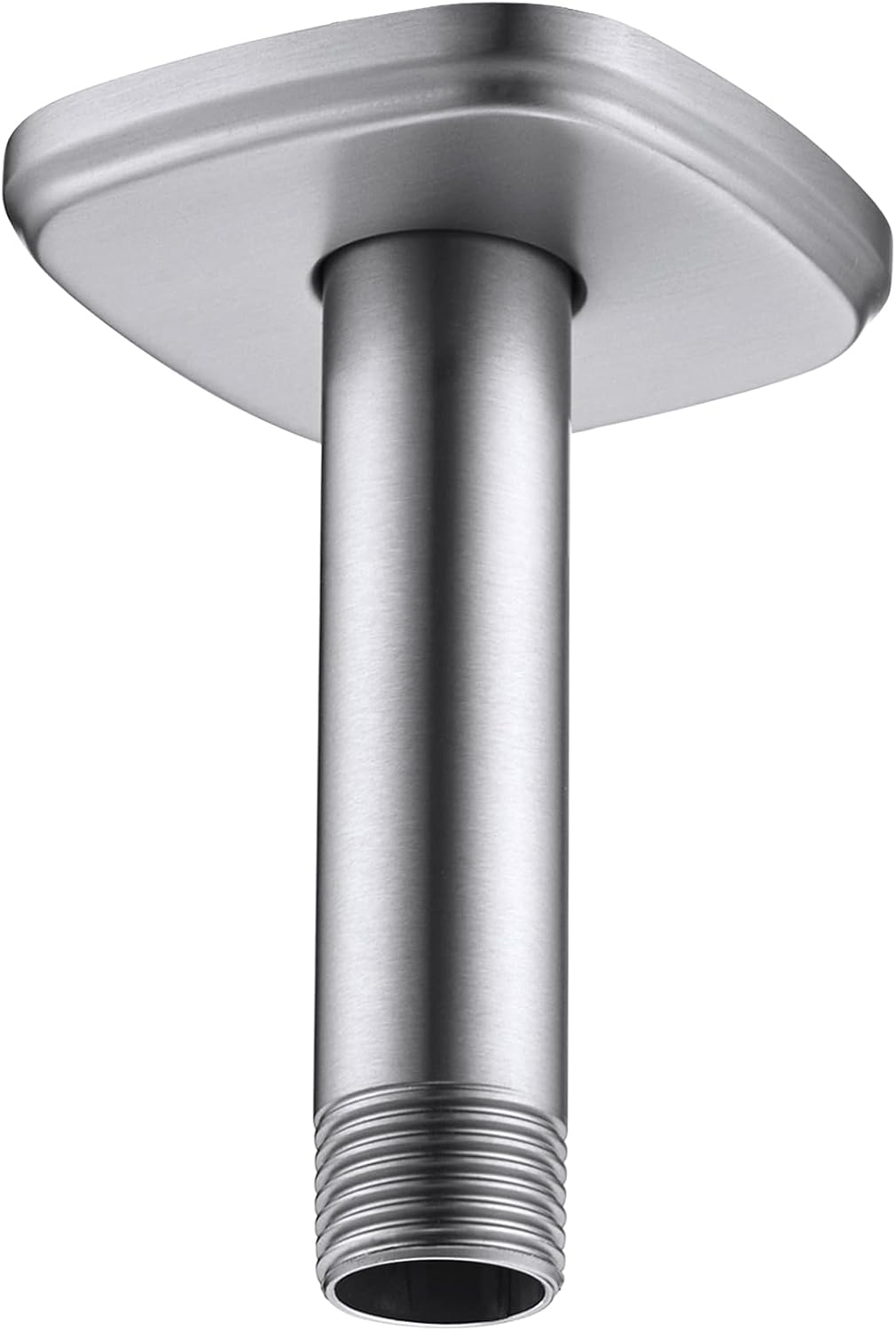 4 Inch Chrome Shower Arm with Flange, Straight Round NPT 1/2 Inch Shower Pipe Arm