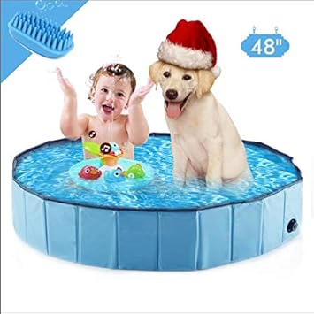 WESTERN HOME WH Dog Swimming Pools, Outdoor Foldable Dogs Cats Pool?Pets Bathing Tub, Collapsible Kiddie Swimming Pools for Dog Cat and Kids.