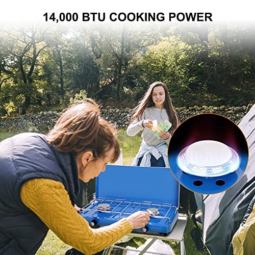 Camplux Propane Camping Stove 2 Burner, Portable Gas Stoves with