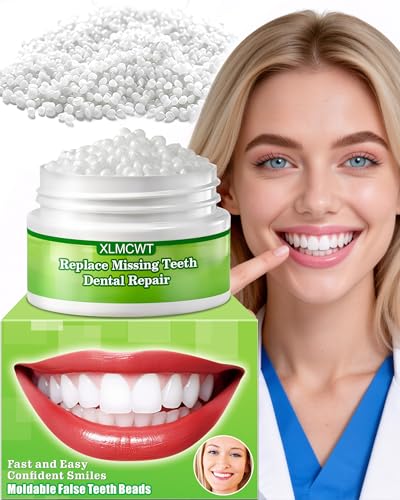Temporary Tooth Repair Kit, Moldable False Teeth Beads | Fix Broken, Chipped, or Missing Teeth, Cavity Fillings & Loose Dentures in Minutes at Home – Smile with Confidence