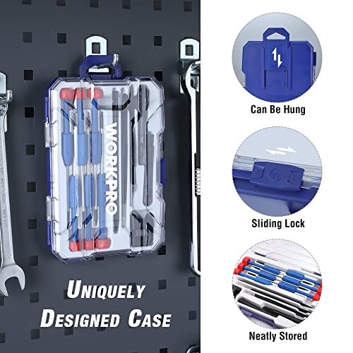 Workpro 12 In 1 Torx Screwdriver Set With T3 T4 T5 T6 T8 T10 Security Torx Bit & Precision Magnetic Screwdrivers, Tweezers,Pry Bars, Spudger For Eyeglass, Watch, Computer, Phone, With Case #TOP5