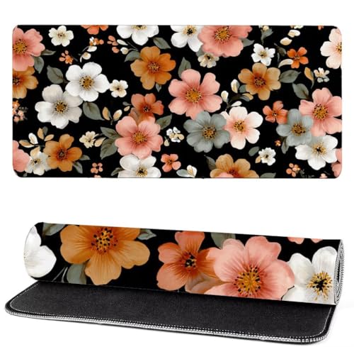 Alfombrilla Raton Color, Flor Mouse Pad 900 x 500 x 3mm Gaming Mouse Pad, Superficie Inferior Antideslizante, Movimiento Ratón más Suave, Alfombrilla Escritorio, Mejora Precision y Velocidad ks-28